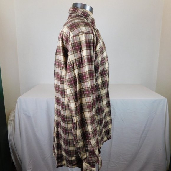 LL Bean Men Heavy Cotton Flannel Plaid Button Down Shirt Size XL Tall Multicolor - Picture 4 of 7